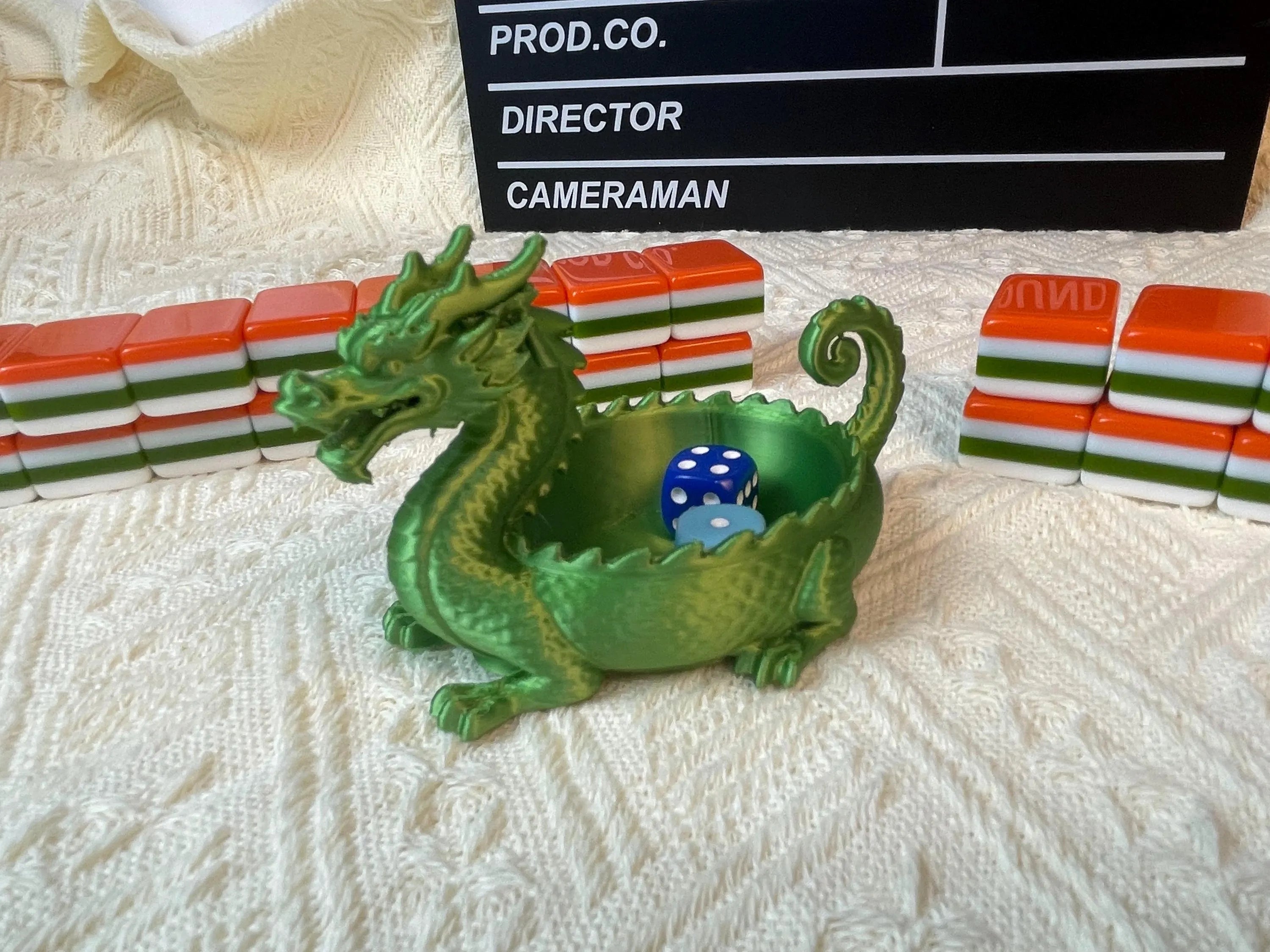 Dragon American Mahjong Dice Tray – 3D Printed Mahjong Accessory