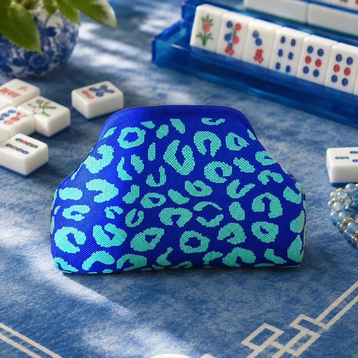 Leopard Print American Mahjong Tile Bag – Wide Open Mahjong Storage Bag, 5 Colors