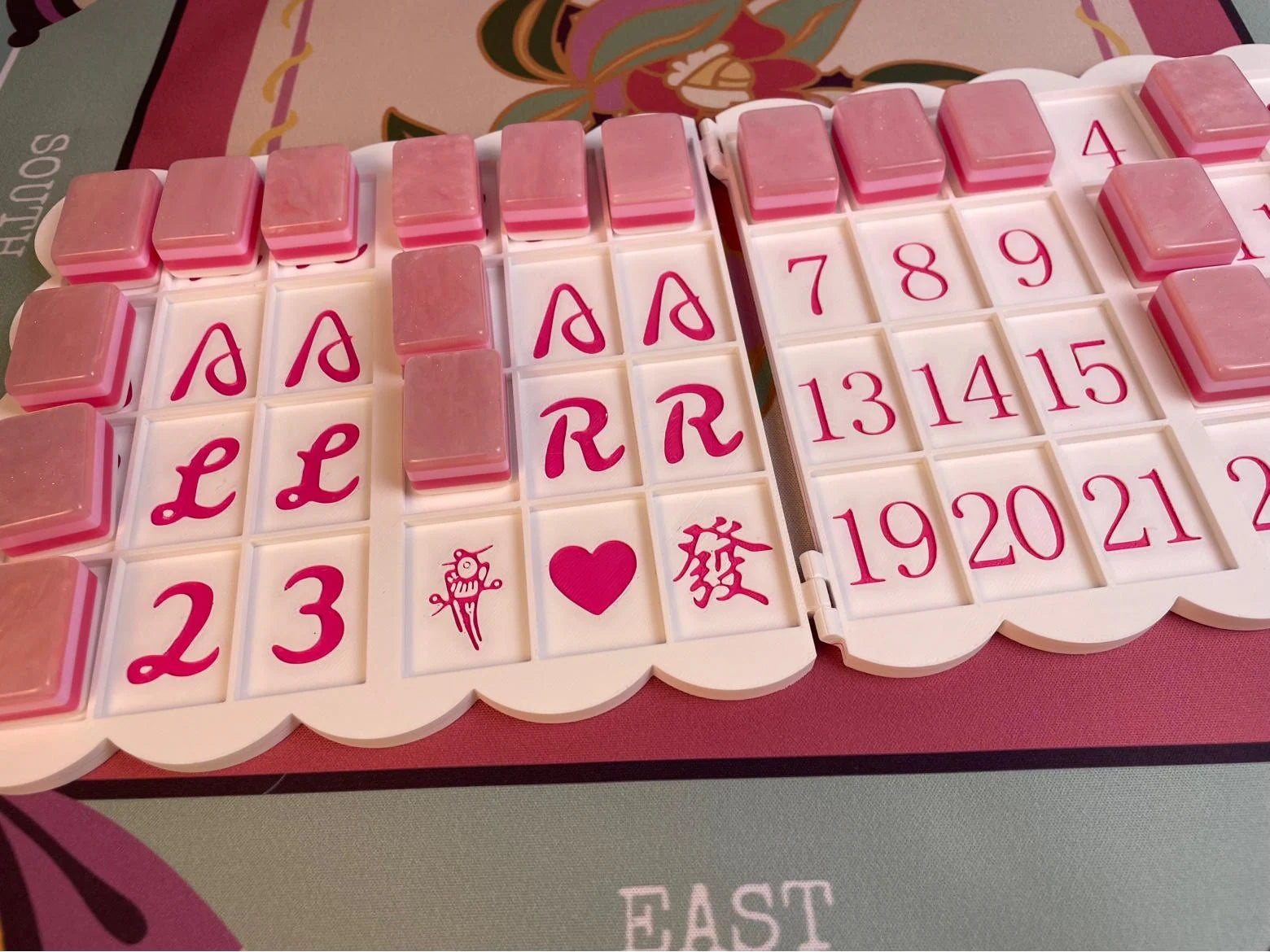1pc Foldable American Mahjong Practice Board – Solo Charleston Trainer with 24 Numbered Slots