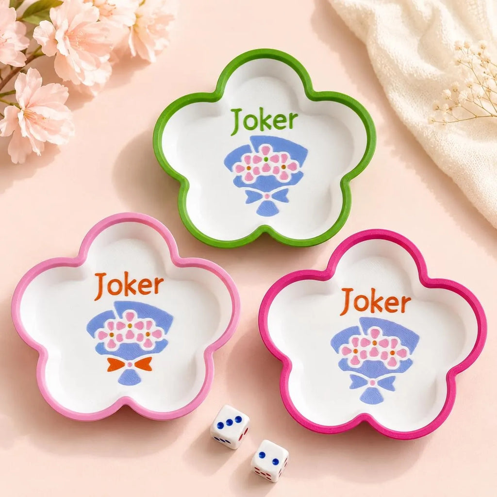 Flower American Mahjong Dice Tray | Floral Joker Dice Holder
