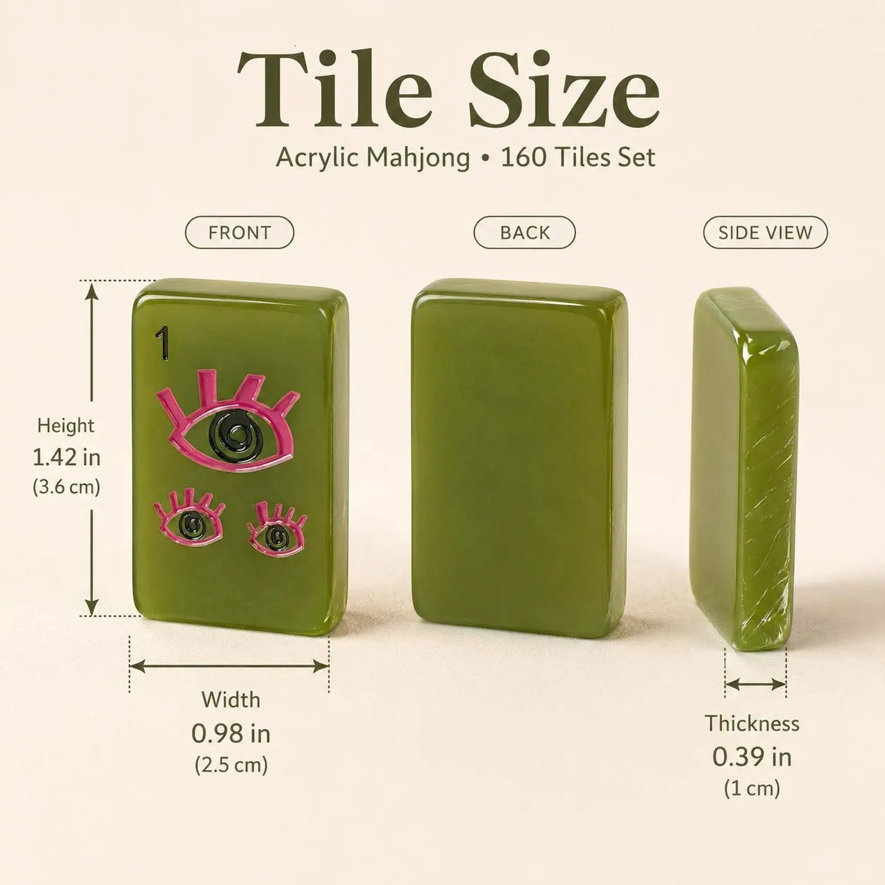 Olive Muse Acrylic American Mahjong Set