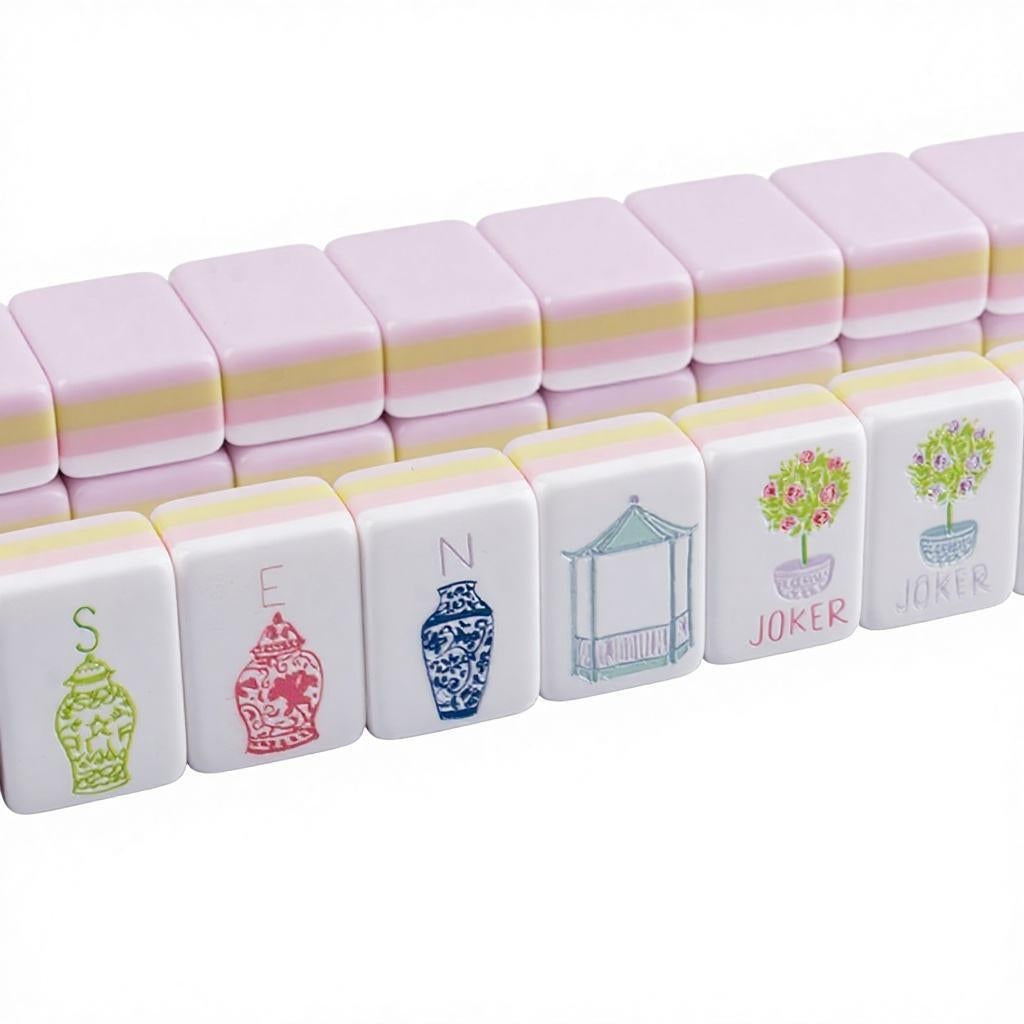 Blush Garden American Mahjong Set – Pink Floral Mahjong Tiles