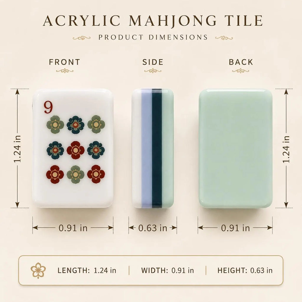 The Jade Legacy Collection – Engraved & Color-Filled Acrylic American Mahjong Tiles