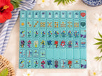 Aqua Blue Acrylic American Mahjong Set – 160 Floral Mahjong Tiles