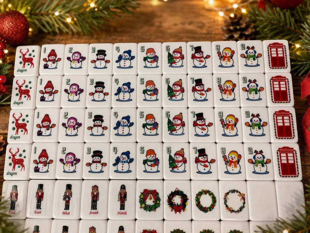 Christmas American Mahjong Set – Holiday Mahjong Tiles for Festive Game Night