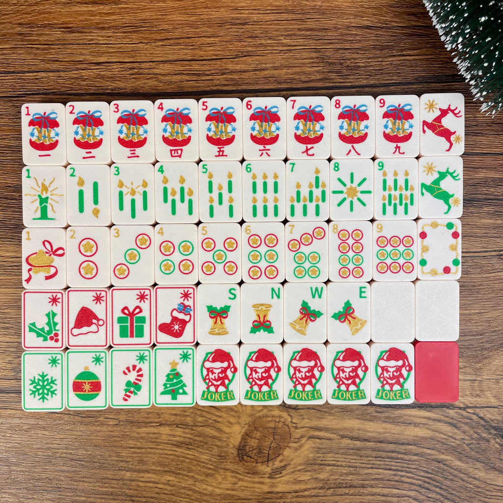 Christmas American Mahjong Travel Set | Holiday Mahjong Tiles