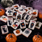 Halloween American Mahjong Set – Pumpkin Ghost Witch Hat Mahjong Tiles