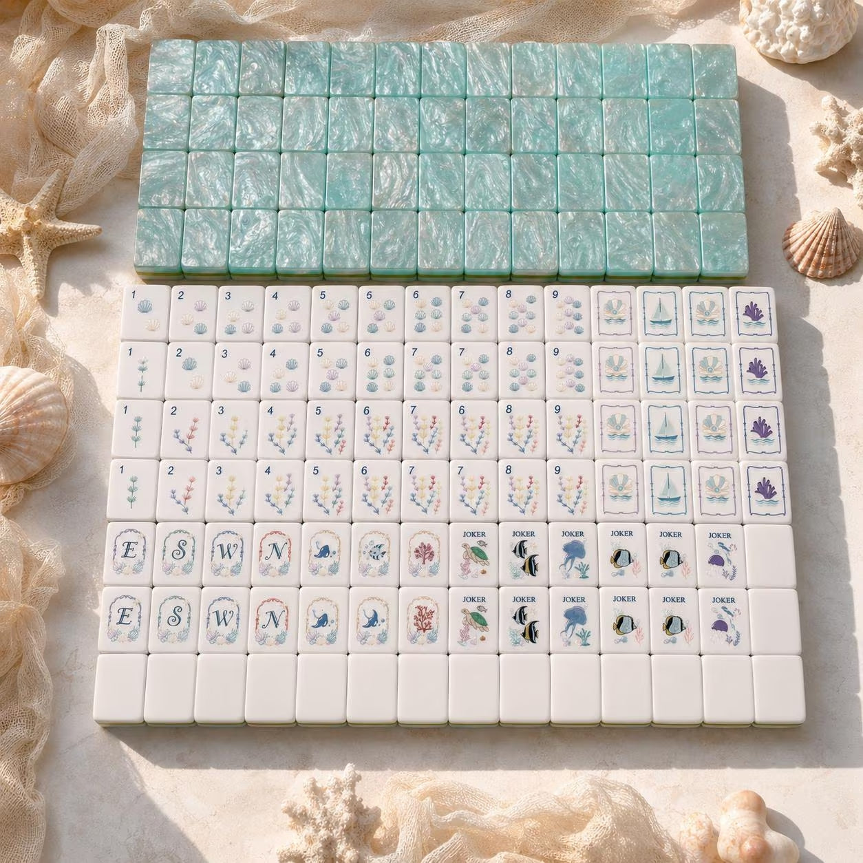 Ocean-Inspired American Mahjong Set | Layered Acrylic Mahjong Tiles