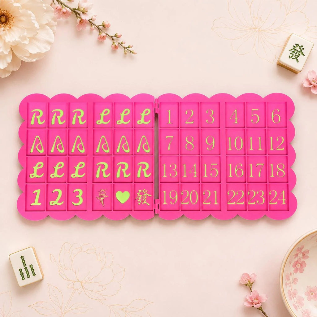 1pc Foldable American Mahjong Practice Board – Solo Charleston Trainer with 24 Numbered Slots