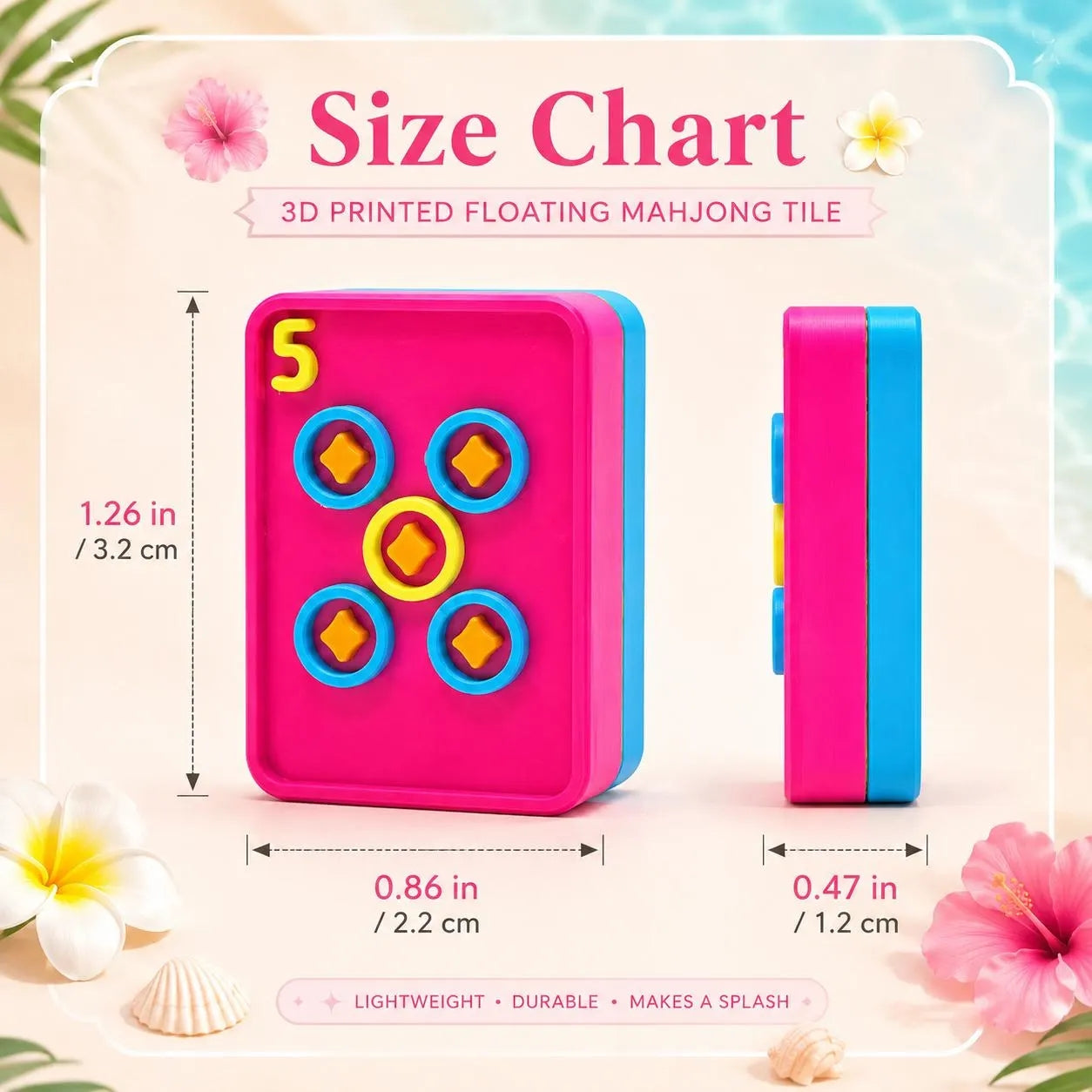 Ocean Planet Floating American Mahjong Set – Pink & Blue Summer Pool Mahjong Tiles