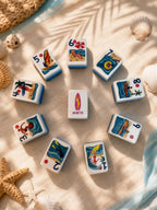 Ocean-Themed American Mahjong Set, Coastal Beach Mahjong Tiles for Game Night, Vacation & Mahjong Lovers